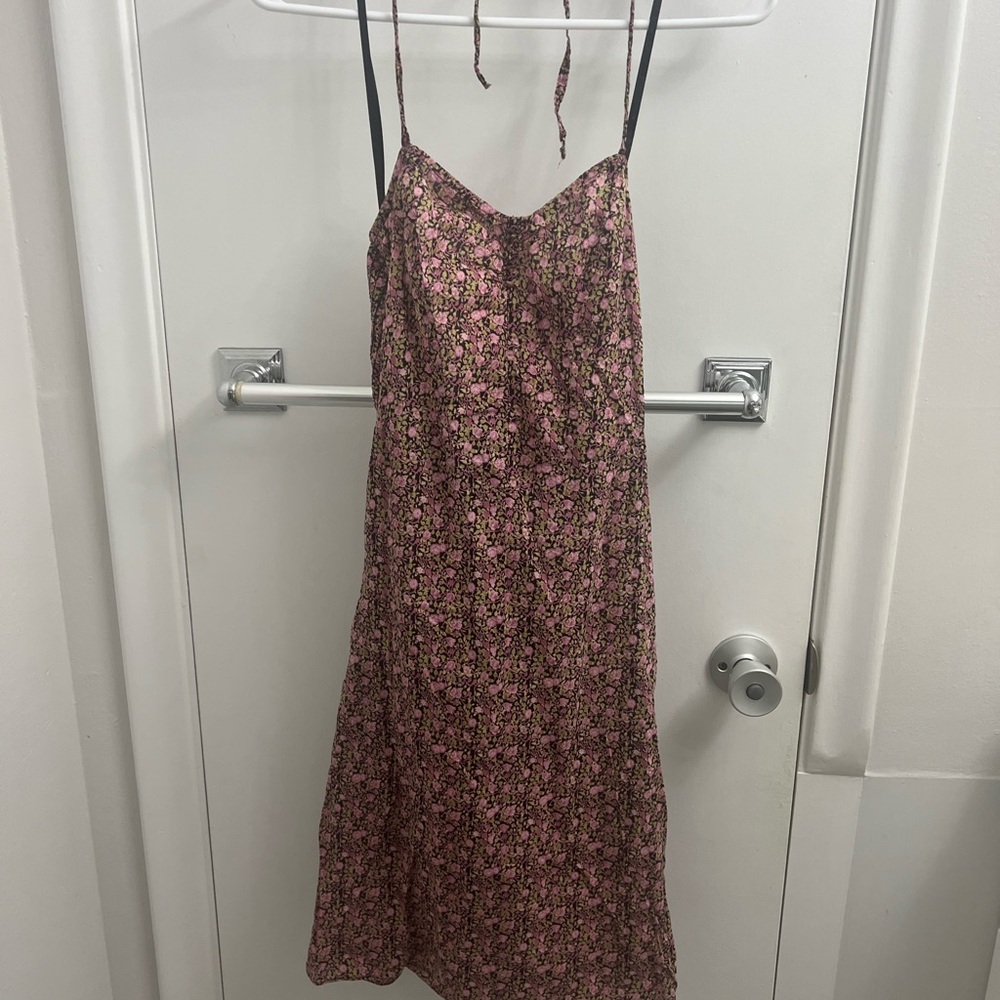🌺 Vintage 1990s Betsey Johnson Black & Pink Rose Floral Midi Dress 🌼 🌺 Y2K!!!!!